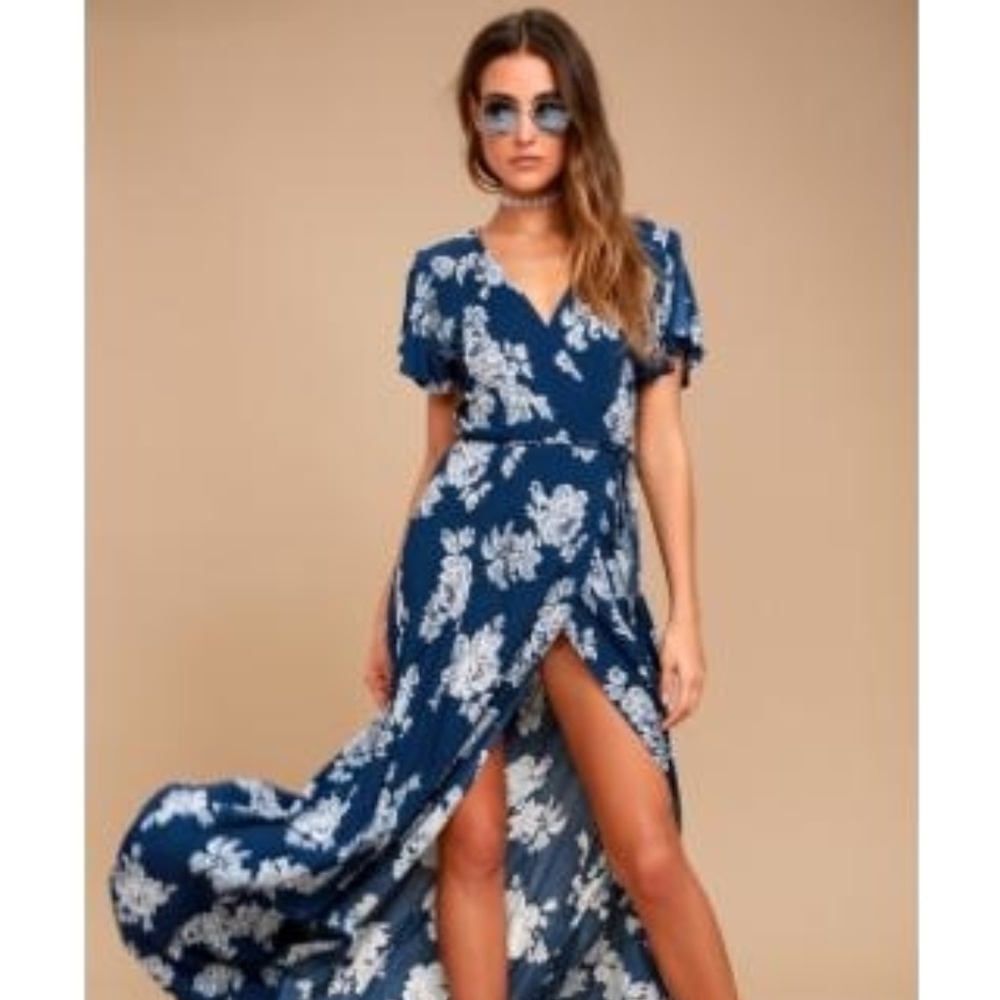Lulu's HEART OF MARIGOLD NAVY BLUE FLORAL PRINT